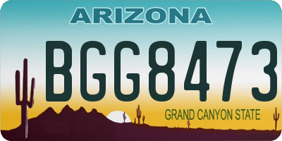 AZ license plate BGG8473