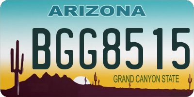 AZ license plate BGG8515
