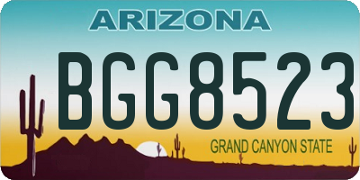 AZ license plate BGG8523