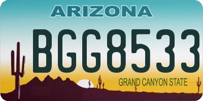 AZ license plate BGG8533