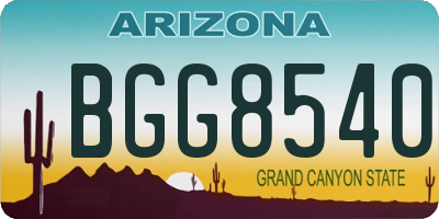 AZ license plate BGG8540