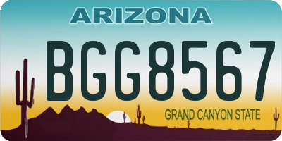 AZ license plate BGG8567