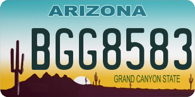 AZ license plate BGG8583