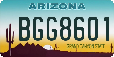 AZ license plate BGG8601
