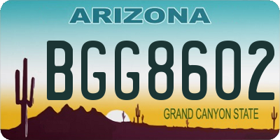AZ license plate BGG8602