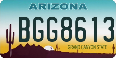 AZ license plate BGG8613