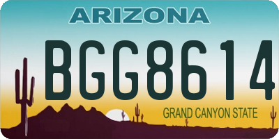 AZ license plate BGG8614