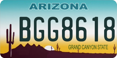 AZ license plate BGG8618