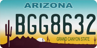 AZ license plate BGG8632