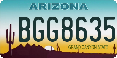 AZ license plate BGG8635