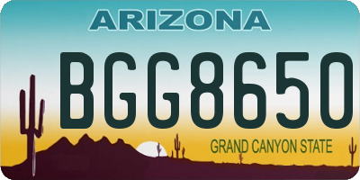 AZ license plate BGG8650