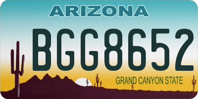 AZ license plate BGG8652