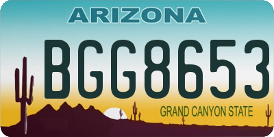 AZ license plate BGG8653