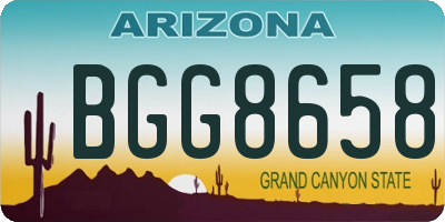 AZ license plate BGG8658