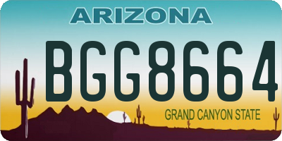 AZ license plate BGG8664