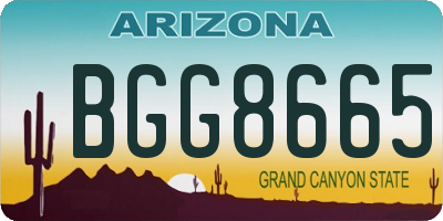 AZ license plate BGG8665