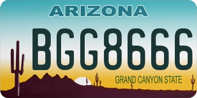 AZ license plate BGG8666