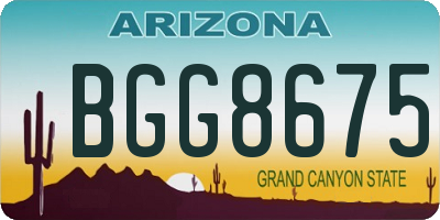 AZ license plate BGG8675