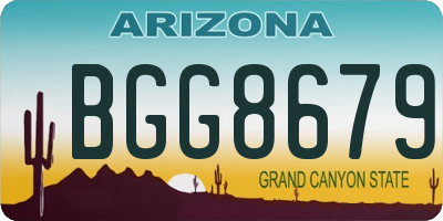 AZ license plate BGG8679