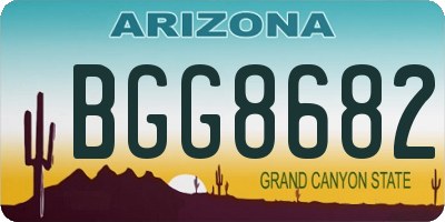 AZ license plate BGG8682