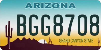 AZ license plate BGG8708