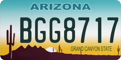 AZ license plate BGG8717