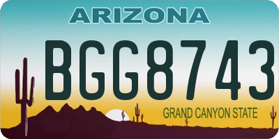 AZ license plate BGG8743