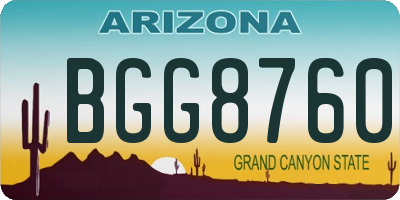 AZ license plate BGG8760