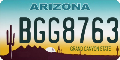 AZ license plate BGG8763