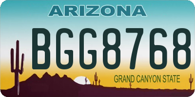 AZ license plate BGG8768