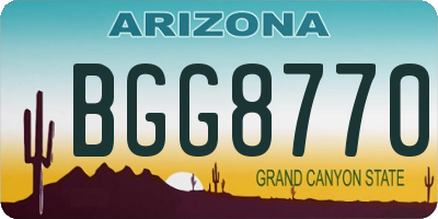 AZ license plate BGG8770