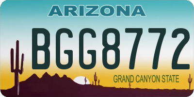 AZ license plate BGG8772