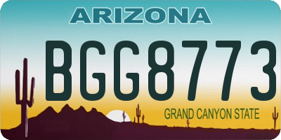 AZ license plate BGG8773
