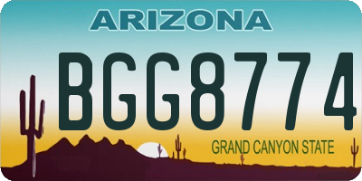 AZ license plate BGG8774
