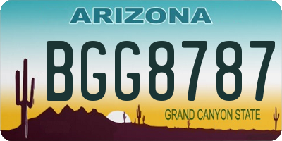 AZ license plate BGG8787
