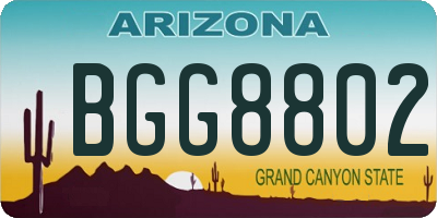 AZ license plate BGG8802