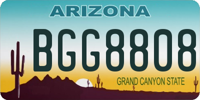 AZ license plate BGG8808