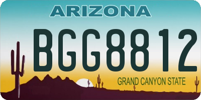 AZ license plate BGG8812