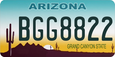 AZ license plate BGG8822