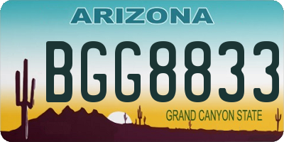 AZ license plate BGG8833