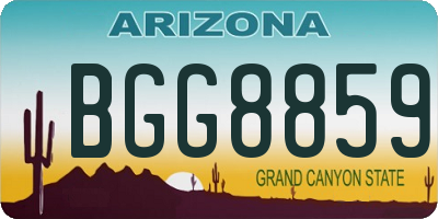 AZ license plate BGG8859