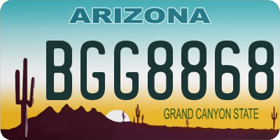 AZ license plate BGG8868