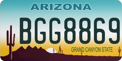 AZ license plate BGG8869