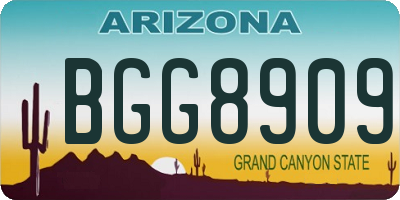 AZ license plate BGG8909
