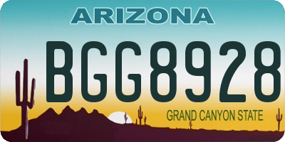 AZ license plate BGG8928