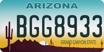 AZ license plate BGG8933
