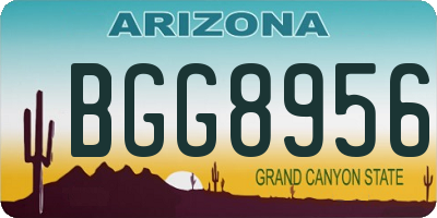 AZ license plate BGG8956
