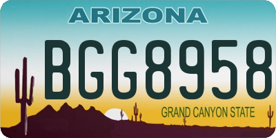 AZ license plate BGG8958