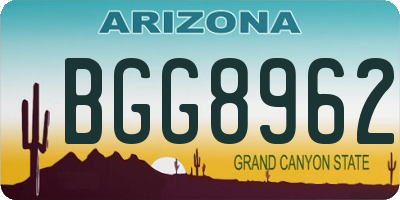 AZ license plate BGG8962