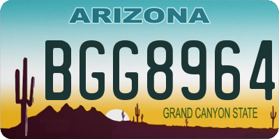 AZ license plate BGG8964